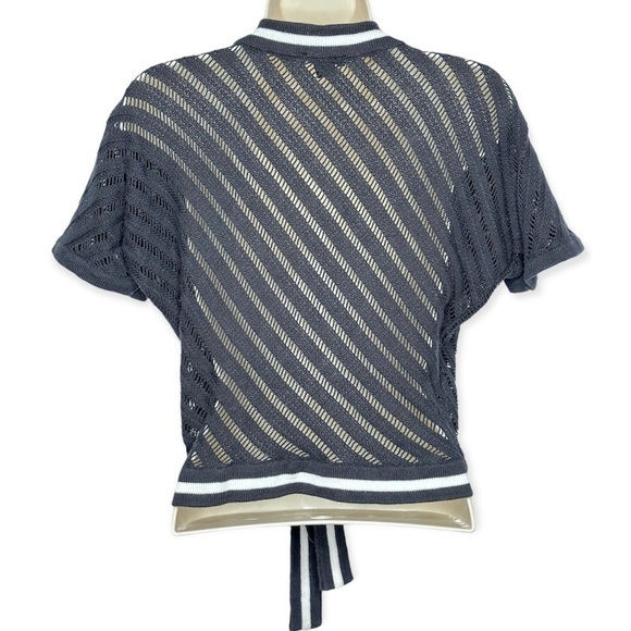 H&M Black Knit Shrug Crop Open Cardigan Sweater M - Picture 6 of 13